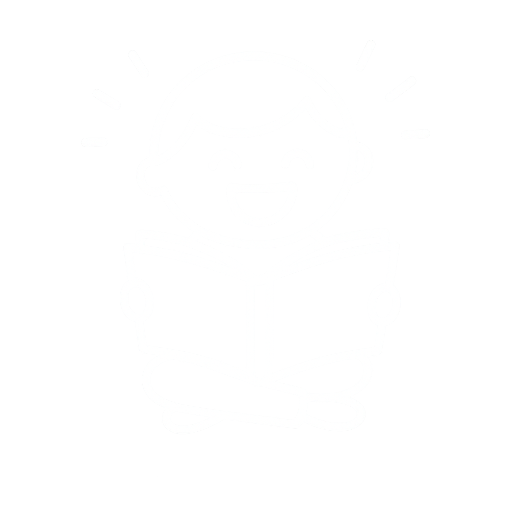 Icoon van een blij lezend kind dat leesplezier en leesvuur symboliseert.